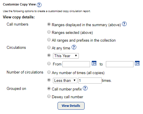 Customize Copy View section.